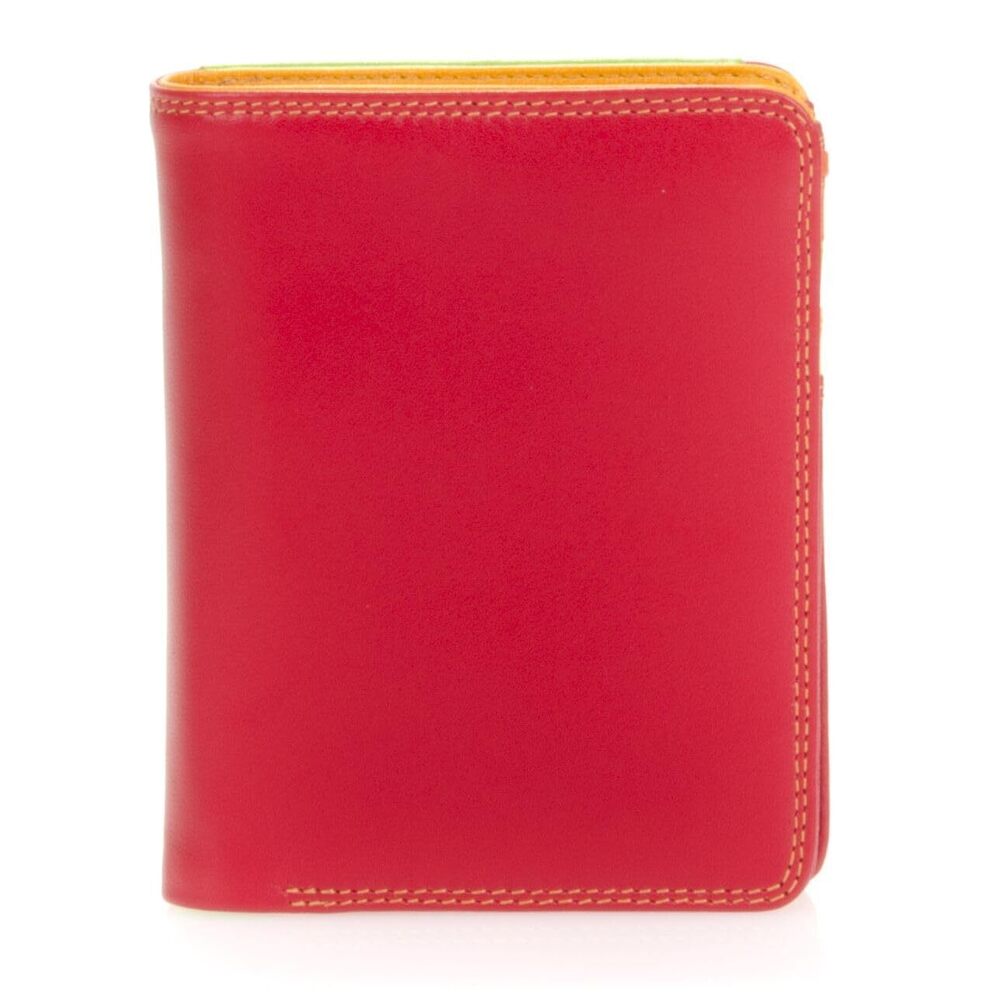 3610 Medium Leather Zip Wallet 3 Card Slots ID Window & Note Section